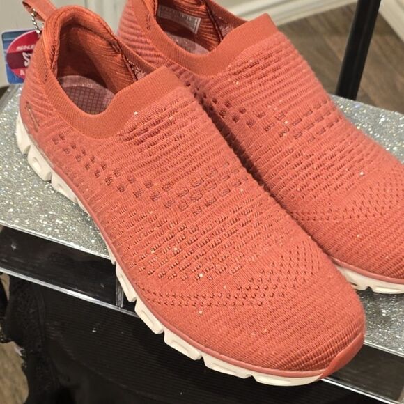 Skechers Glide Step- OH So Soft Slip-On Shoes- Pink Glitter - Picture 10 of 10